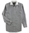 Tasso Elba Mens Bar Striped Button Up Dress Shirt charcoal 15