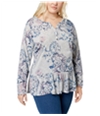 Style & Co. Womens Floral Henley Shirt