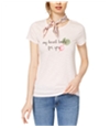 maison Jules Womens My Heart Beets For You Basic T-Shirt pinklily S