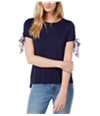 maison Jules Womens Tie Sleeve Basic T-Shirt bluenotte S