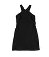 bar III Womens Solid A-line Dress black S