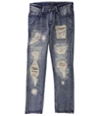 I-N-C Mens Plaid Patched Straight Leg Jeans
