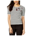 maison Jules Womens Striped Basic T-Shirt cloudcombo XXS