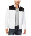 I-N-C Mens Faux Leather Quilted Jacket