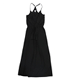 bar III Womens Tie Waist Maxi Dress black XS