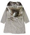 Alfani Womens Faux Fur Collar Pea Coat