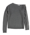 bar III Womens Zipper Sleeve Pullover Sweater gray S