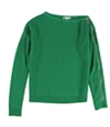 bar III Womens Zipper Sleeve Pullover Sweater green S