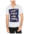 I-N-C Mens Live Fast Live Free Graphic T-Shirt whitepure S
