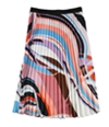 Bar Iii Womens Abstract Pleated Skirt