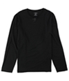 Alfani Mens Split Neck LS Embellished T-Shirt deepblack L