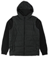 Alfani Mens Mixed Texture Quilted Jacket deepblackcbo S