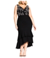 City Chic Womens Lace Cocktail High-Low Dress
