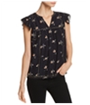 Joie Womens Embellished Floral Baby Doll Blouse
