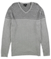 Alfani Mens Textured Stripe Pullover Sweater greyheather 2XL