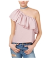 Endless Rose Womens Ruffle One Shoulder Blouse