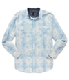 I-N-C Mens Graphic Gridlined Button Up Shirt