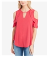 Jessica Simpson Womens Ruffled Cold Shoulder Blouse