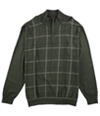 Tasso Elba Mens Refined Grid Quarter-Zip Pullover Sweater