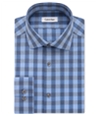 Calvin Klein Mens Non-Iron Button Up Dress Shirt bluefrost 14.5