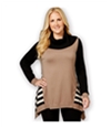 Style & Co. Womens Colorblocked Handkerchief-Hem Pullover Sweater