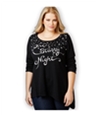 Style & Co. Womens Embellished Script Snowflake Tunic Blouse