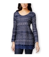 Style & Co. Womens Lace-Hem Marled Pullover Sweater, TW2