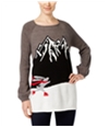 Style & Co. Womens Skating Bunny Knit Sweater