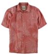 Tasso Elba Mens Linen Leaf Jacquard Button Up Shirt