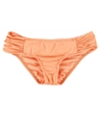 bar III Womens Ruched Side tab Bikini Swim Bottom apricotblush S