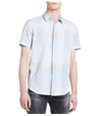 Calvin Klein Mens Covered-Placket Button Up Shirt