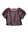 Ecko Unltd. Womens Printed Lace Crop Pullover Blouse