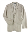 Perry Ellis Mens Textured Herringbone Two Button Blazer Jacket