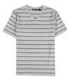 Perry Ellis Mens Wide Stripe V Graphic T-Shirt alloyheather S