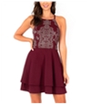 Speechless Womens Embellished Fit & Flare Dress