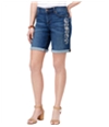 Style & Co. Womens Embroidered Casual Denim Shorts