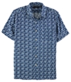 Tasso Elba Mens Silk Linen SS Button Up Shirt bluecombo S