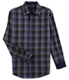 Tasso Elba Mens Plaid Button Up Shirt, TW7