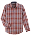 Tasso Elba Mens Plaid LS Button Up Shirt rustcombo S