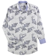Tasso Elba Mens Paisley Ls Button Up Shirt
