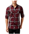 I-N-C Mens Thymine Plaid Button Up Shirt