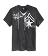 I-N-C Mens Layered V-Neck Graphic T-Shirt deepblack L
