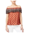 American Rag Womens Printed Off-The-Shoulder Pullover Blouse, TW1