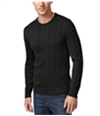 John Ashford Mens Stripe-Texture Pullover Sweater deepblack M