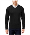 John Ashford Mens V-Neck Striped-Texture Knit Sweater deepblack S
