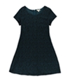 maison Jules Womens textured filigree A-line Dress darkgrncmb XS