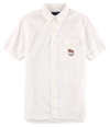 Ralph Lauren Mens Solid Button Up Shirt white XS