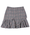 Rebecca Taylor Womens Plaid Ruffle Mini Skirt