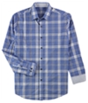 Tasso Elba Mens Plaid Button Up Shirt, TW2