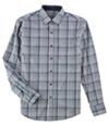 Tasso Elba Mens Plaid LS Button Up Shirt turqcombo S